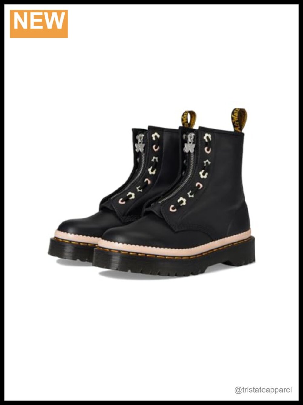 Dr. Martens 1460 Pascal Bex Front Zip Leather Combat Boots